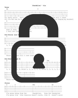 &quot;Chandelier - Sia&quot; Fingerstyle Ukulele Tab Sheet
