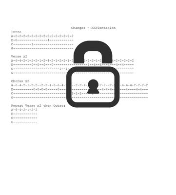 &quot;Changes - XXXTentacion&quot; Fingerstyle Ukulele Tab Sheet