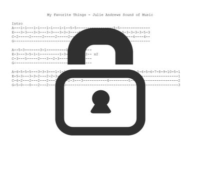 &quot;My Favorite Things - Julie Andrews&quot; Fingerstyle Ukulele Tab Sheet