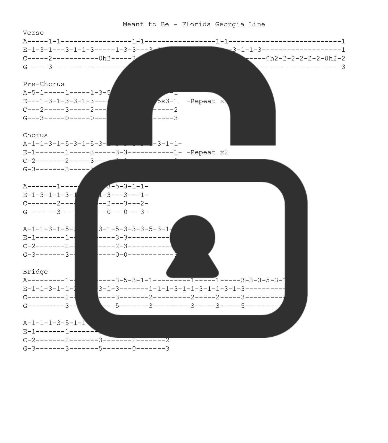 &quot;Meant To Be - Bebe Rexha&quot; Fingerstyle Ukulele Tab Sheet