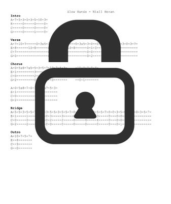 &quot;Slow Hands - Niall Horan&quot; Fingerstyle Ukulele Tab Sheet