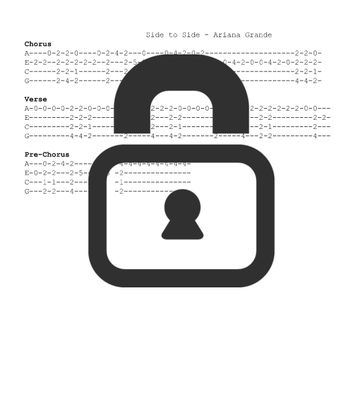 &quot;Side to Side - Ariana Grande&quot; Fingerstyle Ukulele Tab Sheet