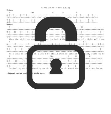 &quot;Stand By Me - Ben E. King&quot; Fingerstyle Ukulele Tab Sheet