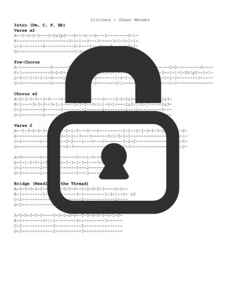 &quot;Stitches - Shawn Mendes&quot; Fingerstyle Ukulele Tab Sheet