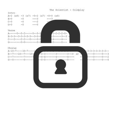 &quot;The Scientist - Coldplay&quot; Fingerstyle Ukulele Tab Sheet