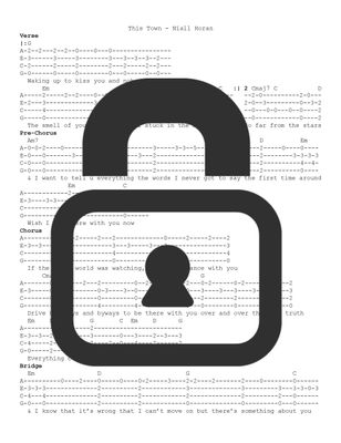 &quot;This Town - Niall Horan&quot; Fingerstyle Ukulele Tab Sheet