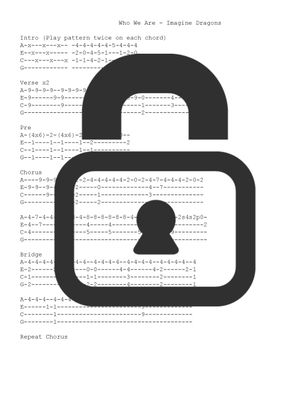 &quot;Who We Are - Imagine Dragons&quot; Fingerstyle Ukulele Tab Sheet