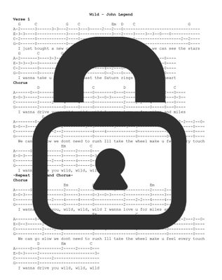 &quot;Wild - John Legend&quot; Fingerstyle Ukulele Tab Sheet
