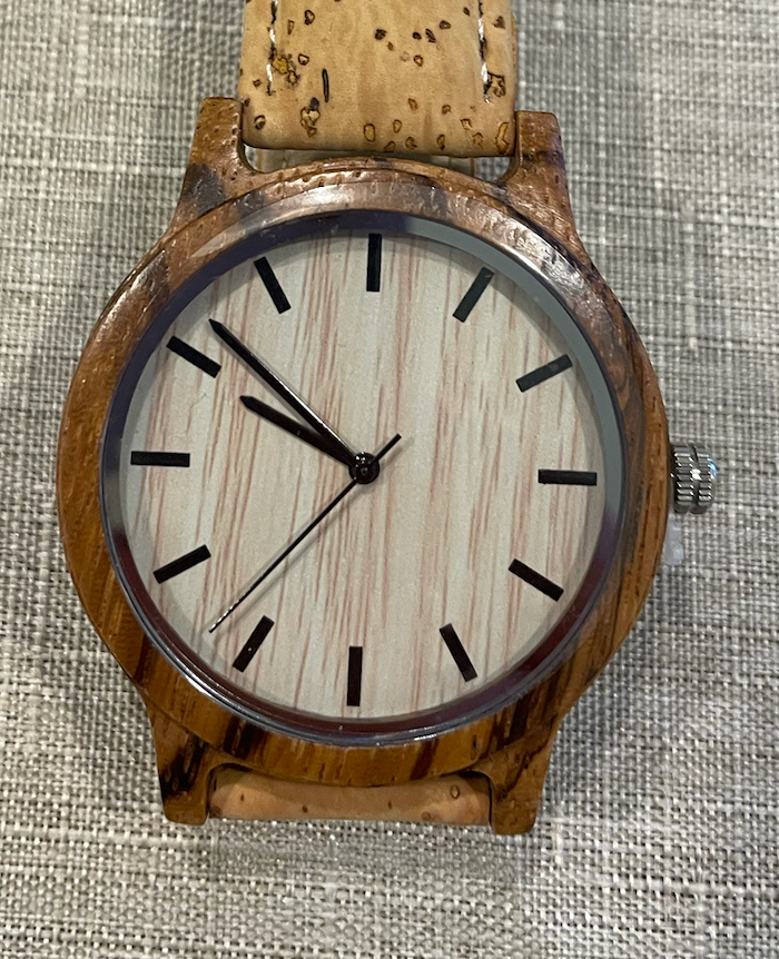 Zebrawood Watch 40 mm with Cork Band