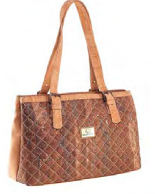 Large quilted Cork Shoulder Bag C619