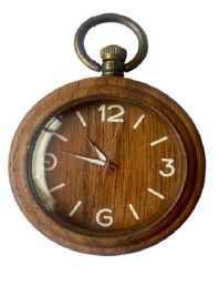 Walnut wood pocket watch