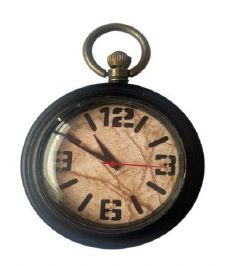 Ebony wood pocket watch