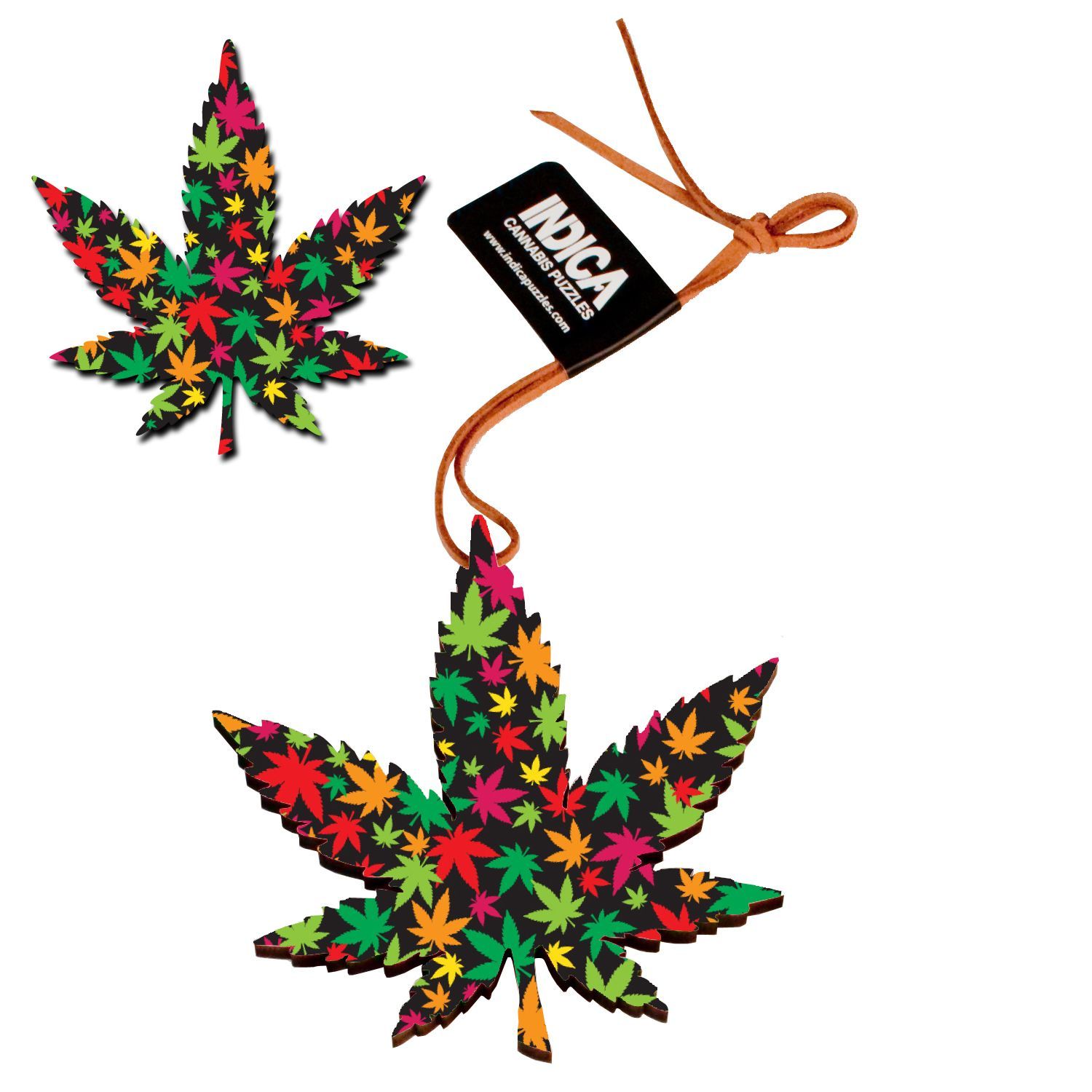 Leaf Shape Magnet/Ornament: "Rainbow Kush"