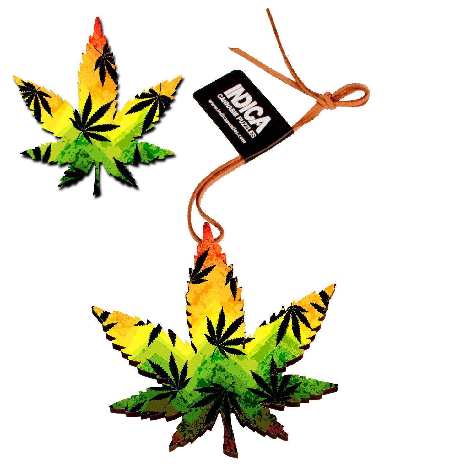 Leaf Shape Magnet/Ornament: "Rastafarian Pride"