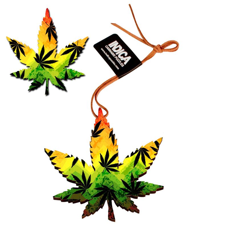 Leaf Shape Magnet/Ornament: "Rastafarian Pride"