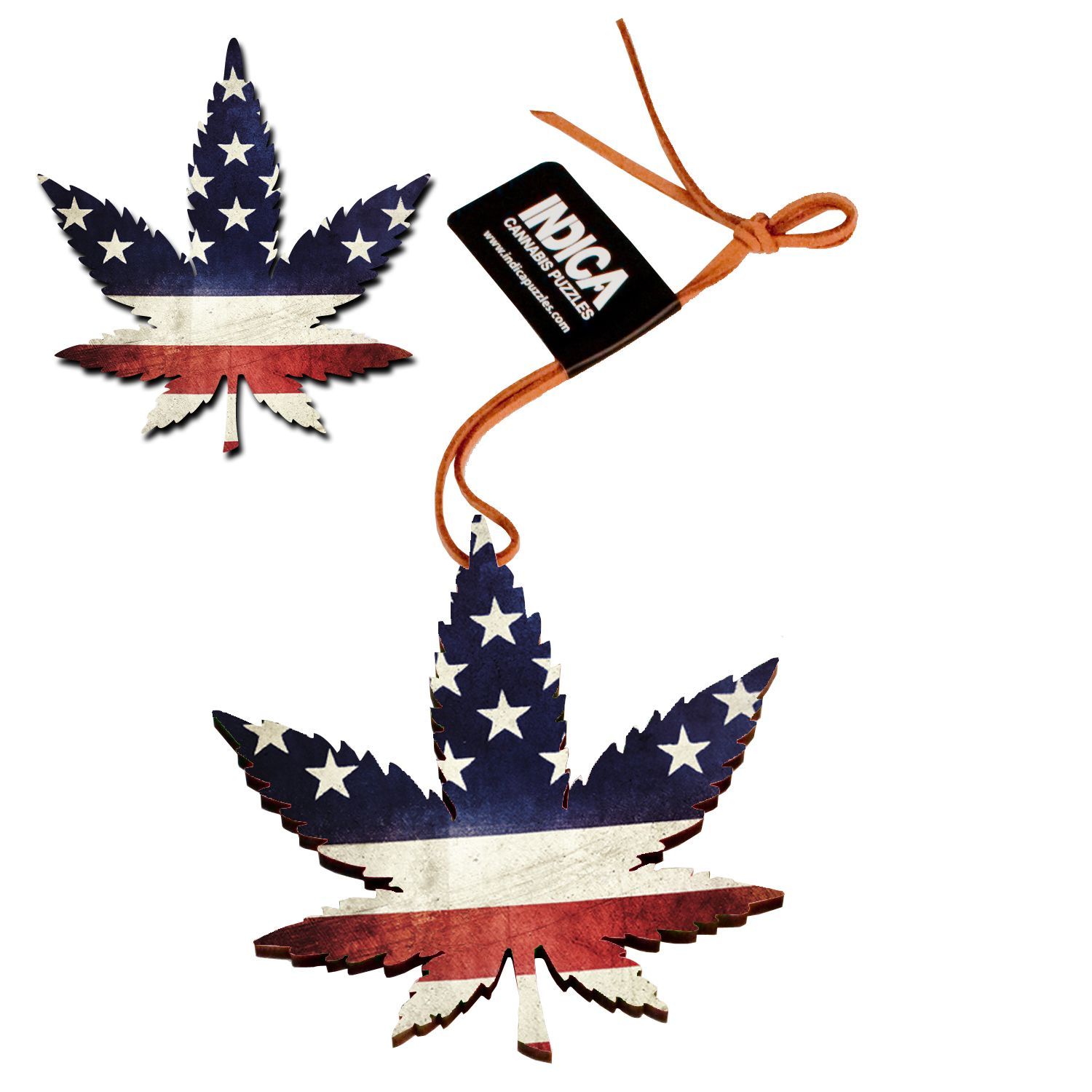 Leaf Shape Magnet/Ornament: "Starz and Stripes"