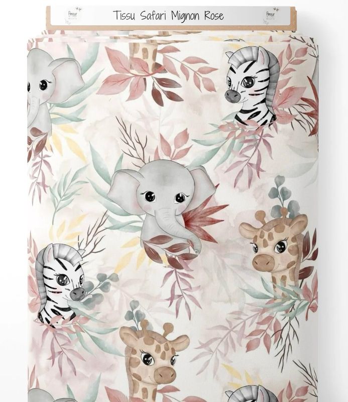 Couverture safari mignon rose