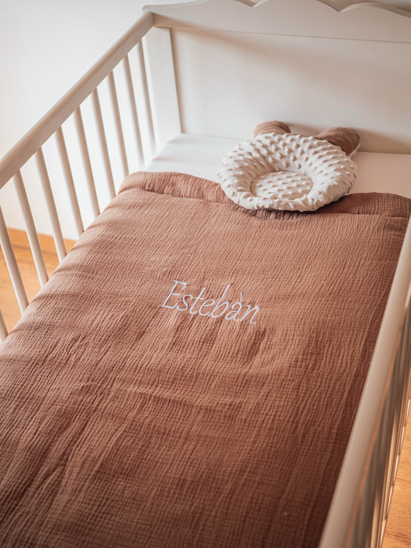 Couverture gaz de coton camel