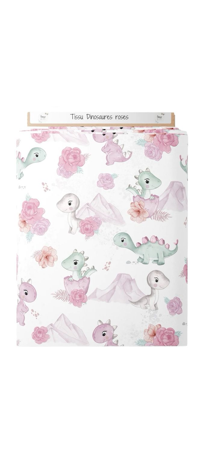 Couverture dinosaures rose
