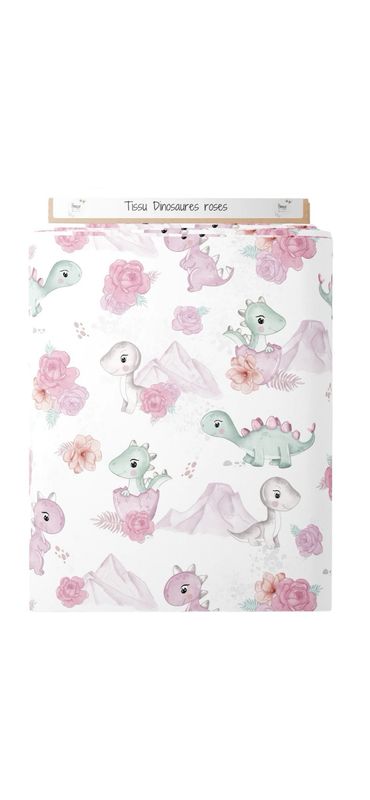 Couverture dinosaures rose
