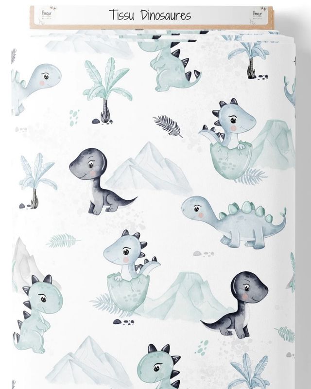 Carnet de santé dinosaure bleu