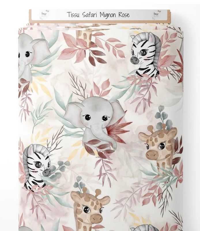 Carnet de santé safari mignon rose