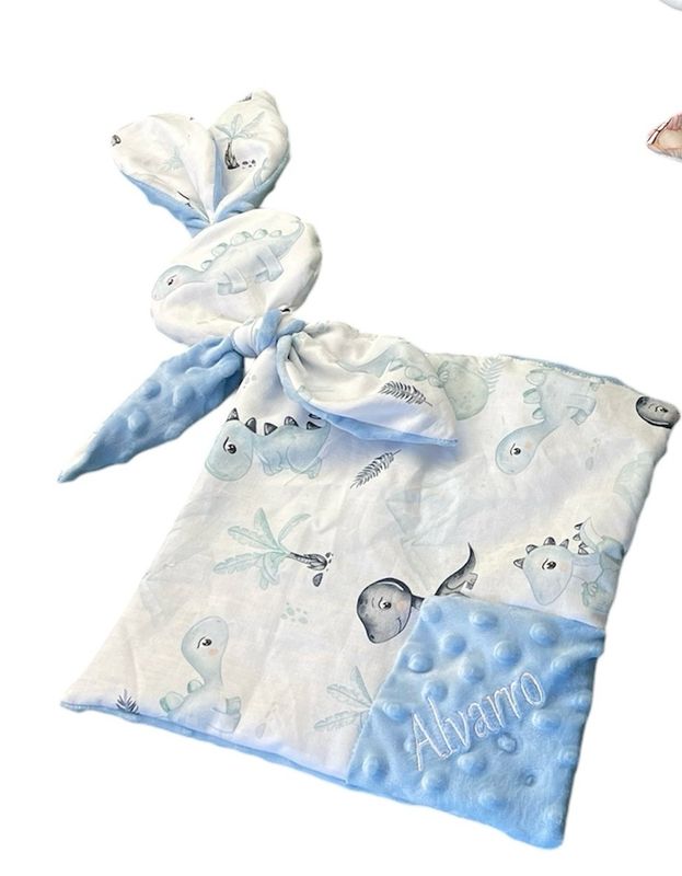 Doudou dinosaures bleu