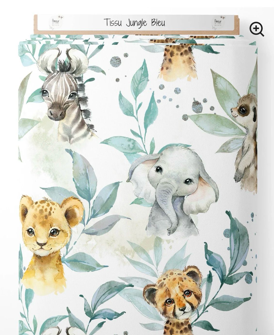 Doudou jungle bleu