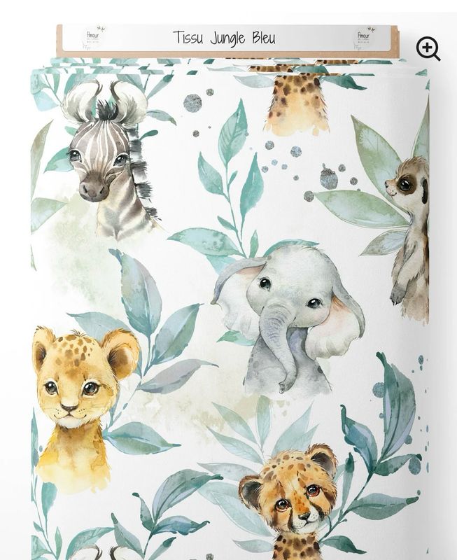 Doudou jungle bleu