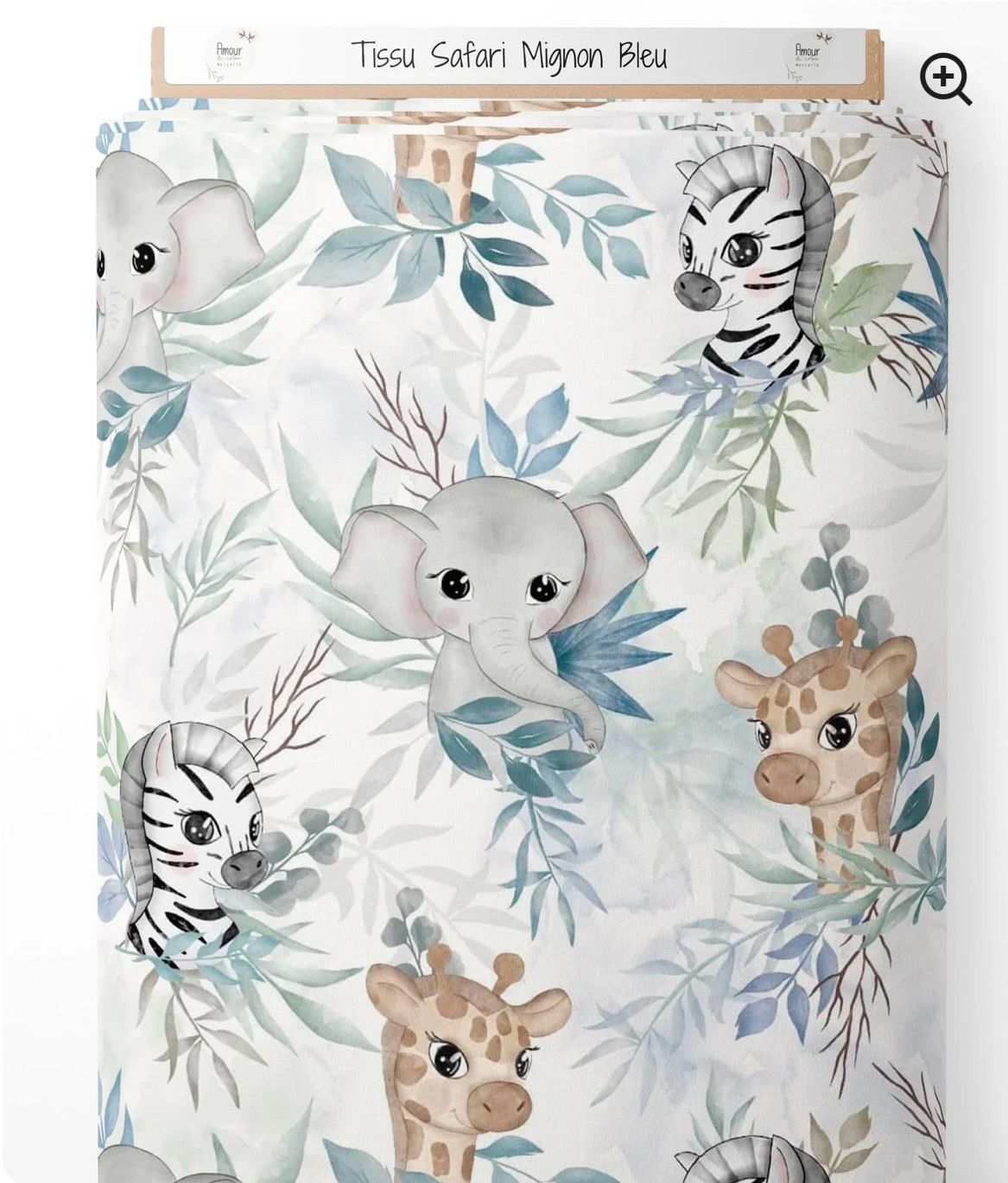 Doudou safari mignon bleu