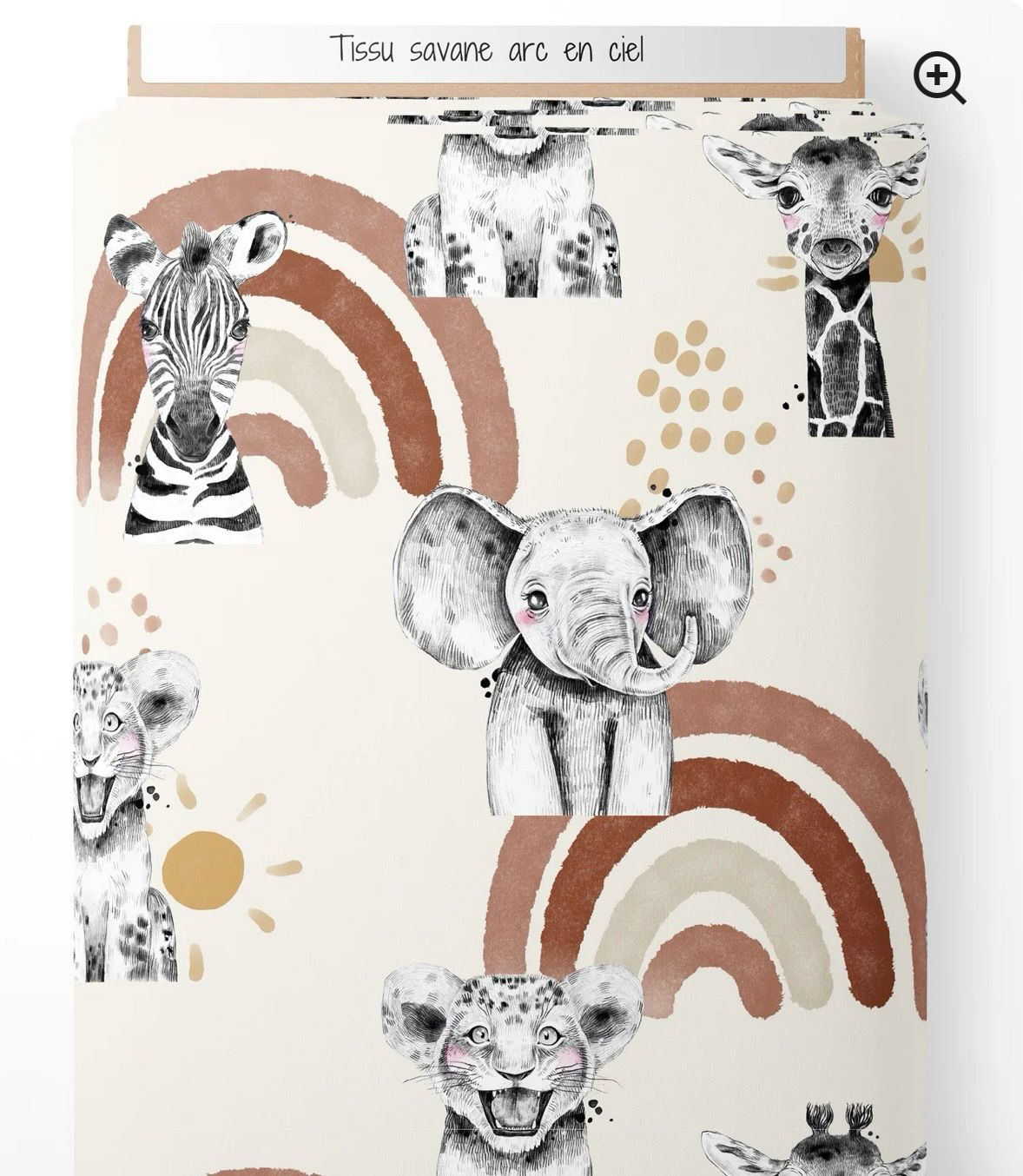 Doudou savane arc en ciel