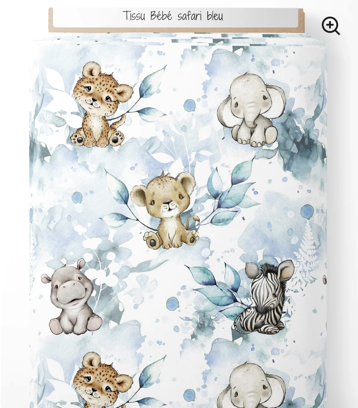 Attache tétine bébé safari bleu