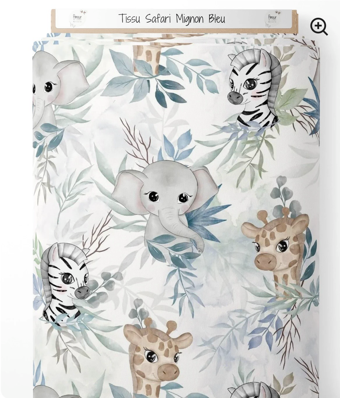 Attache tétine safari mignon bleu