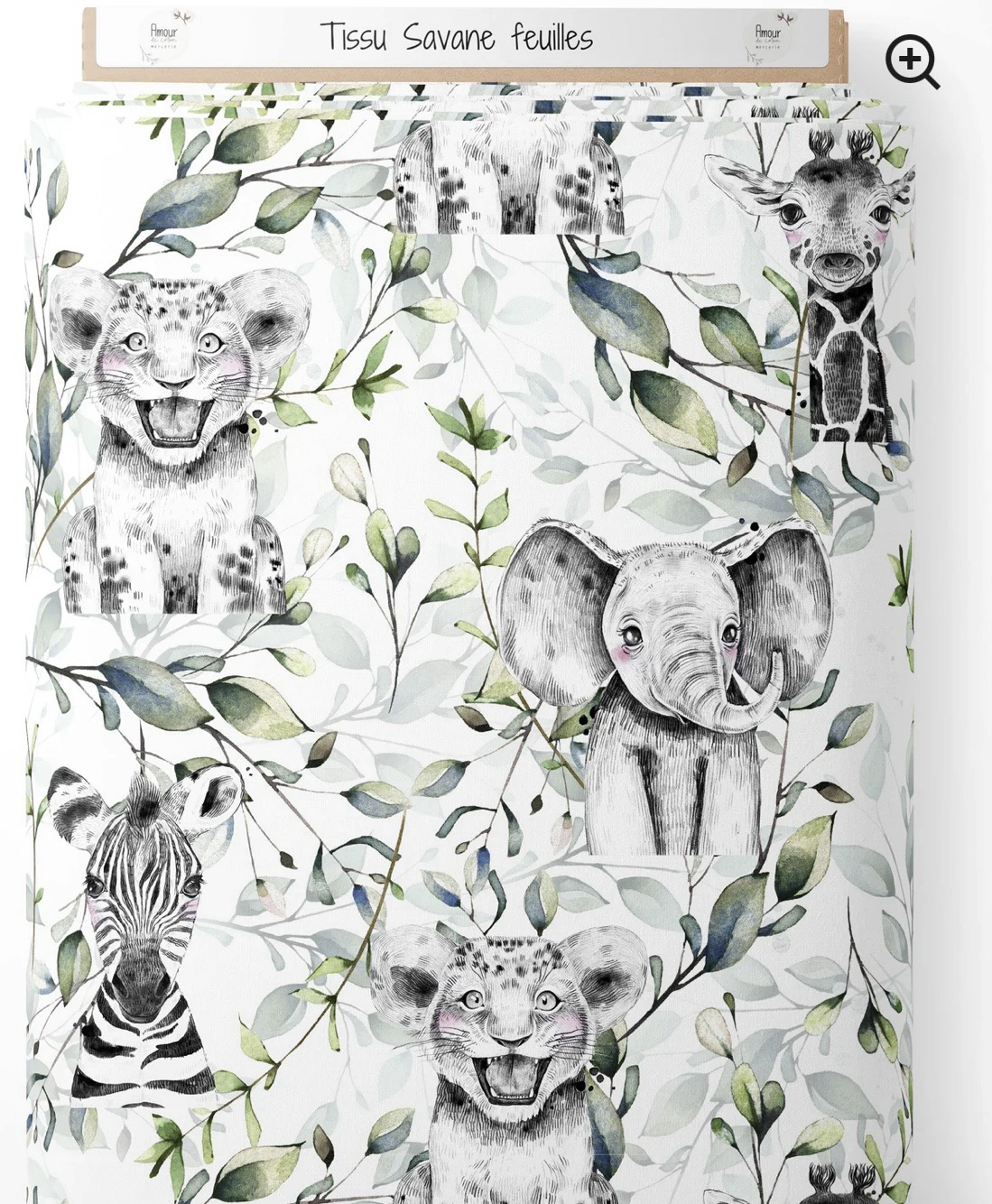 Attache tétine savane feuilles