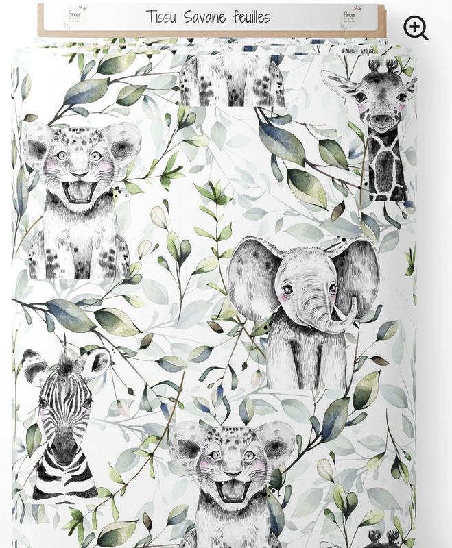 Attache tétine savane feuilles