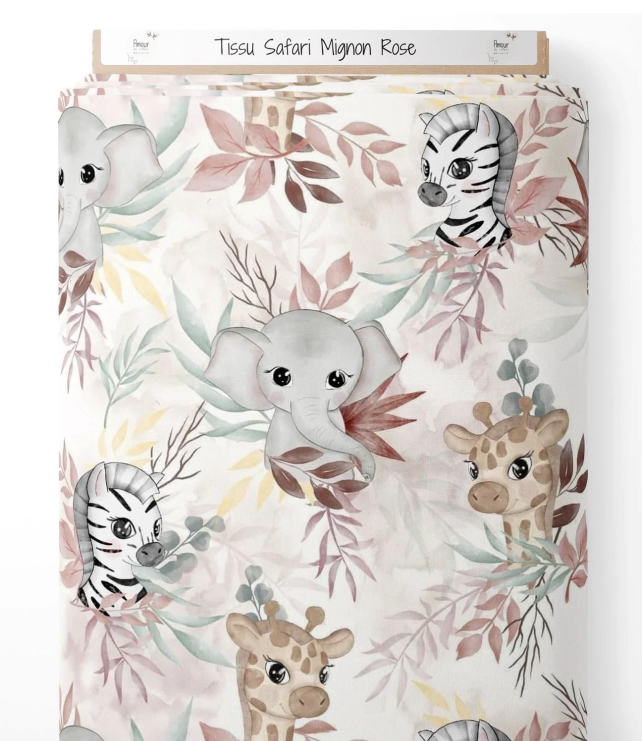 Attache tétine savane mignon roses