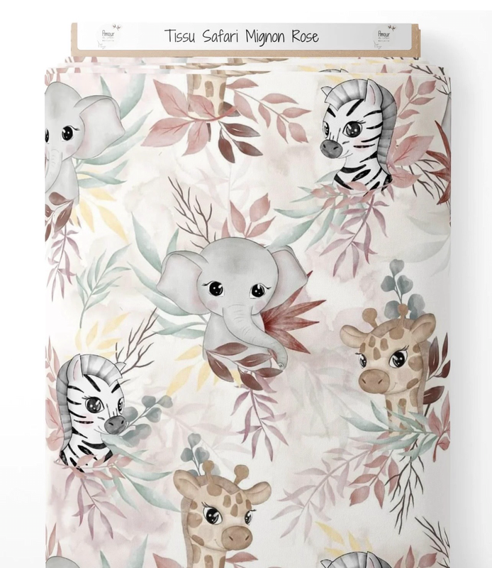 Attache tétine savane mignon roses