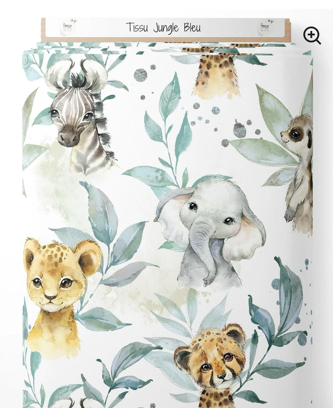 Attache tétine jungle bleu