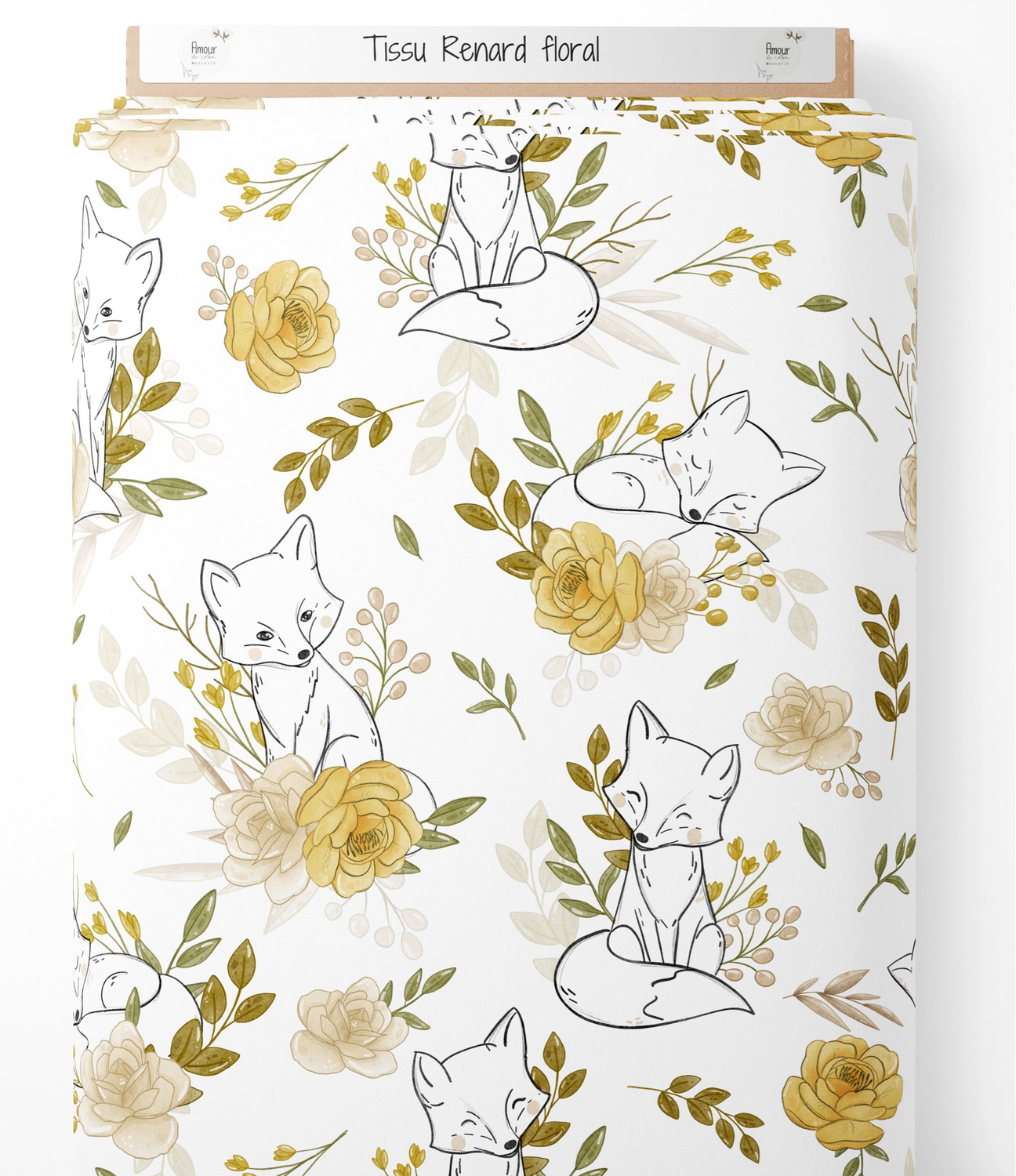 Tour de lit renard floral