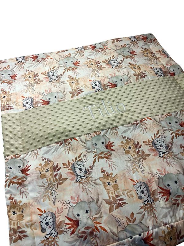 Couverture safari mignon terracota