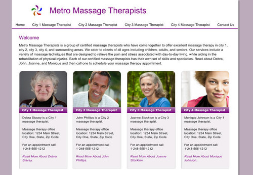 Massage Therapists Website Template 1