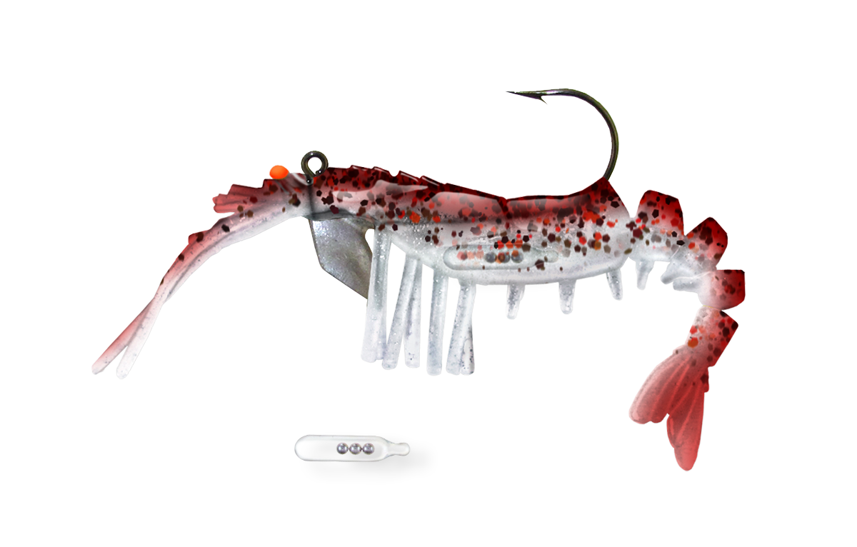 NEW 49 Vudu Shrimp Rattler Red Pepper 3.5 inch 1/4 oz (2/pk)