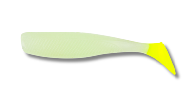 06 Quiver Shad Glow/Chart Tail 3 inch 6/pk with 1/8 oz Vudu Jig Head