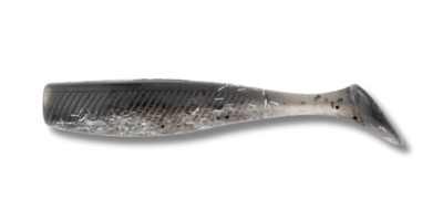 02 Quiver Shad Silver Mullet 4 inch 5/pk with 1/4 oz Vudu Jig Head
