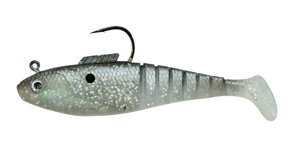03 Vudu Shad  Silver Mullet 4 inch 3/8 oz 3/pk