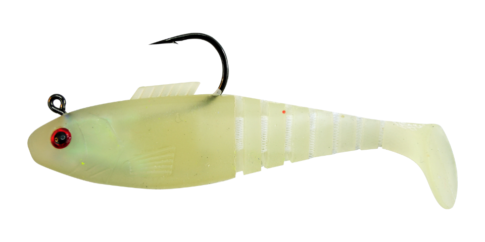 02 Vudu Shad Glow 4 inch 3/8 oz 3/pk