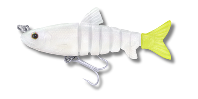 109 Vudu Mullet Pearl/Chart Tail 3.5 inch 1/4 oz (1/pk)