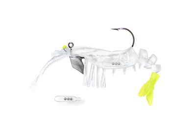 37 Vudu Shrimp Rattler Glow/Chart 3.5 inch 1/4 oz  (2/pk)