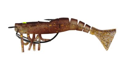 01 Vudu Weedless Shrimp Natural Brown 3.5 inch 1/8 oz 2/pk