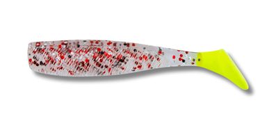 07 Quiver Shad Cajun Pepper/Chart Tail 3 inch 6/pk with 1/8 oz Vudu Jig Head